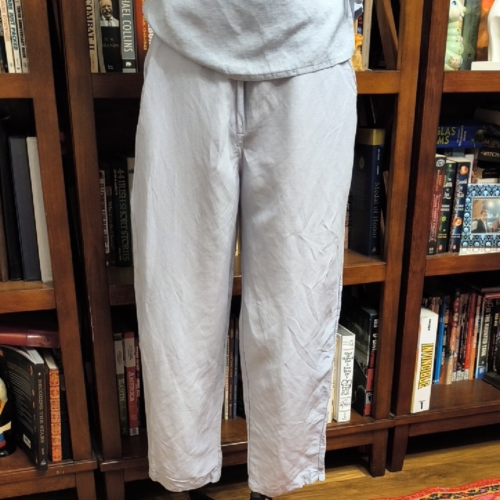 Eileen Fisher Linen-Silk Blend Cropped Trousers